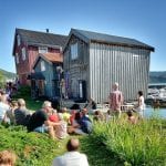 Popular concert at Lapphella at Hemnesberget during jazz festival right next to the fjord on a warm sunny summer day.