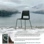 Ad by NCP about the “chair that tells a story”, S-1500 with pictures showing the chair in mountain and fjord environments.